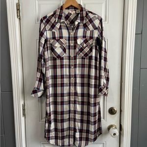 Levi's Shirt Dress Checkered Red Blue Black Plaid Size Small